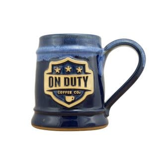 handmade custom coffee mugs with your logo grey fox pottery